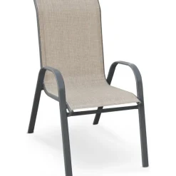 Utestol stapelbar - Grå / Beige mesh + Fläckborttagare för möbler