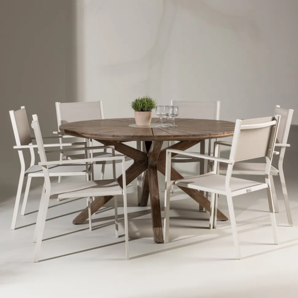 Utestol stapelbar beige - Copacabana + Textilskydd för utemöbler