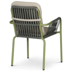 Utestol stapelbar grön med beige dyna - Lincoln + Textilrengöring för möbler