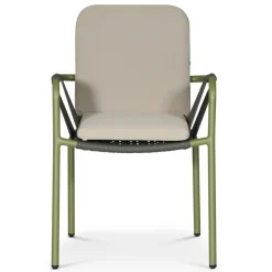 Utestol stapelbar grön med beige dyna - Lincoln + Textilrengöring för möbler