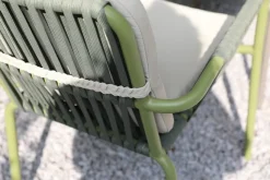 Utestol stapelbar grön med beige dyna - Lincoln