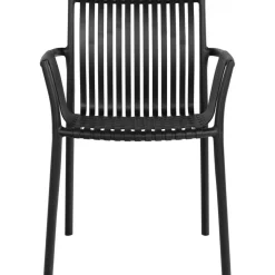 Utestol stapelbar plast svart - Tulsa + Textilskydd för utemöbler