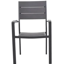 Utestol svart / grå stapelbar + Rengöringsmedel för utemöbler