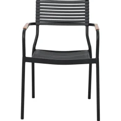 Utestol svart aintwood handtag stapelbar + Rengöringsmedel för utemöbler