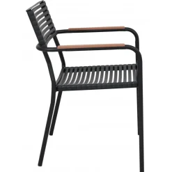 Utestol svart aintwood handtag stapelbar + Rengöringsmedel för utemöbler