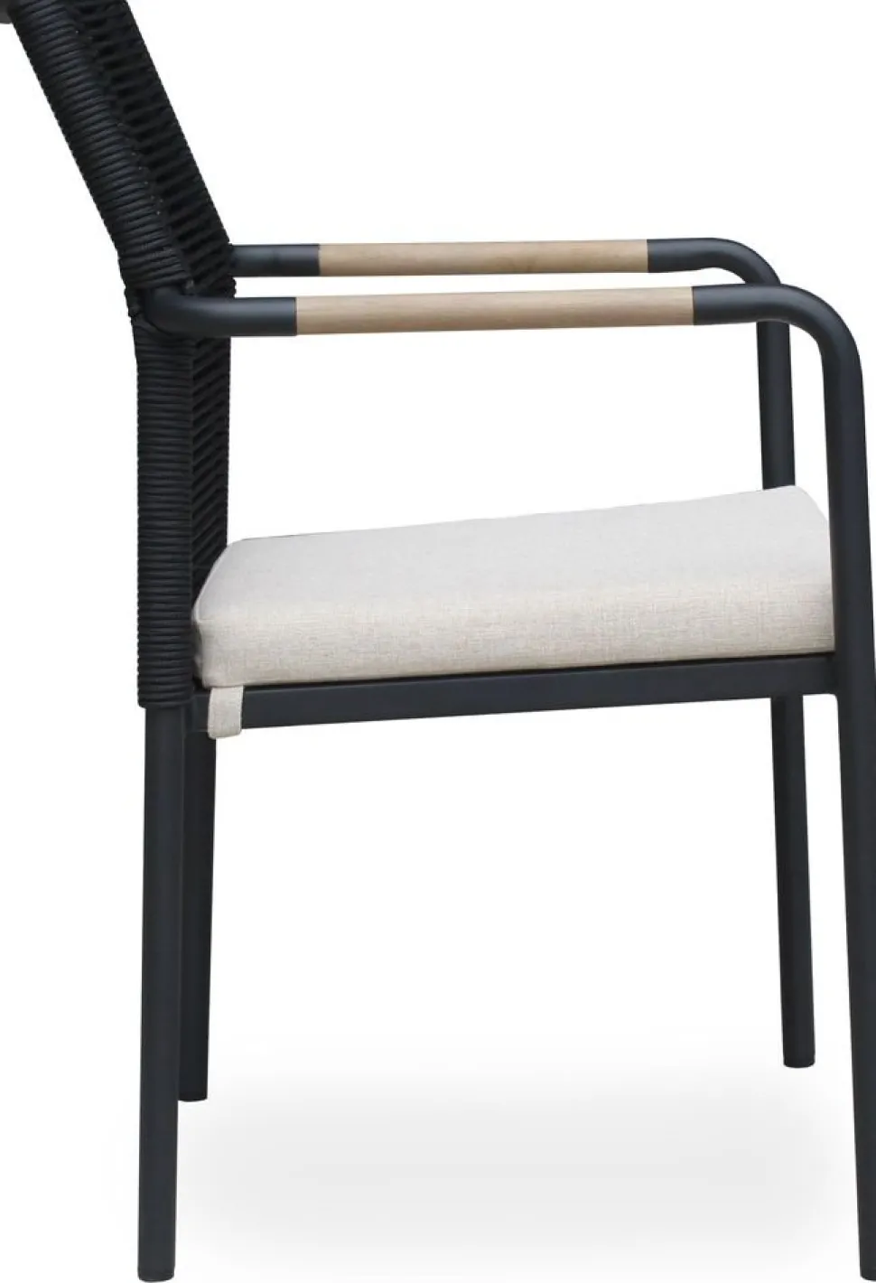 Utestol svart med dyna stapelbar - Skanör