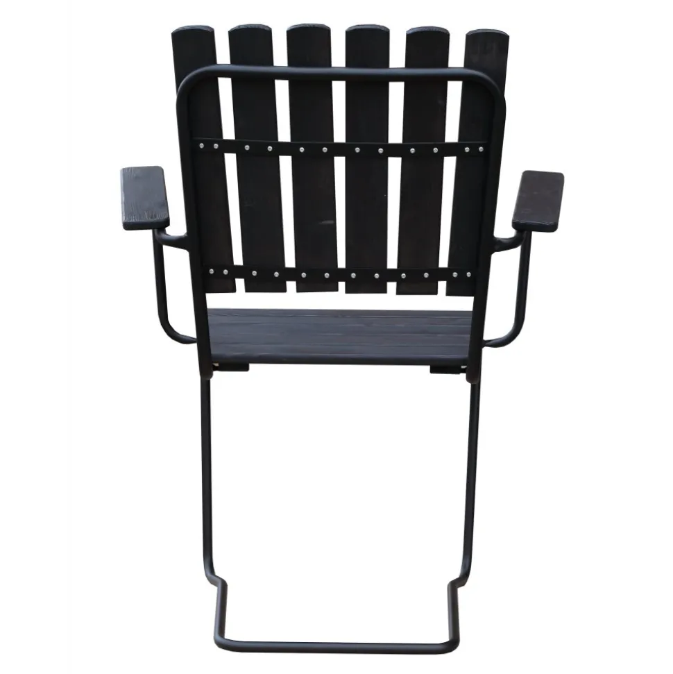 Utestol Vaxholm i fjäderstål - Svart
