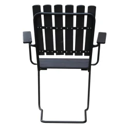 Utestol Vaxholm i fjäderstål - Svart + Textilskydd för utemöbler