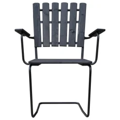 Utestol Vaxholm i fjäderstål - Svart + Textilskydd för utemöbler