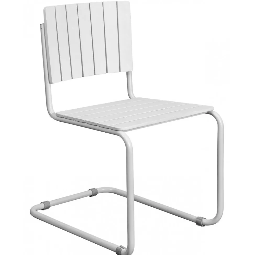 Utestol vit stapelbar - Holmsund + Textilskydd för utemöbler