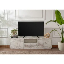 Vanguard TV-bänk - Vit marmor