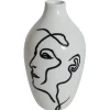 Vas Ansikte 17 cm - vit