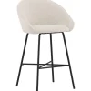 Velvet barstol - Vit