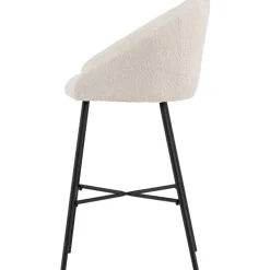 Velvet barstol - Vit