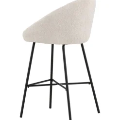 Velvet barstol - Vit