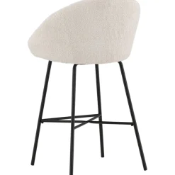 Velvet barstol - Vit