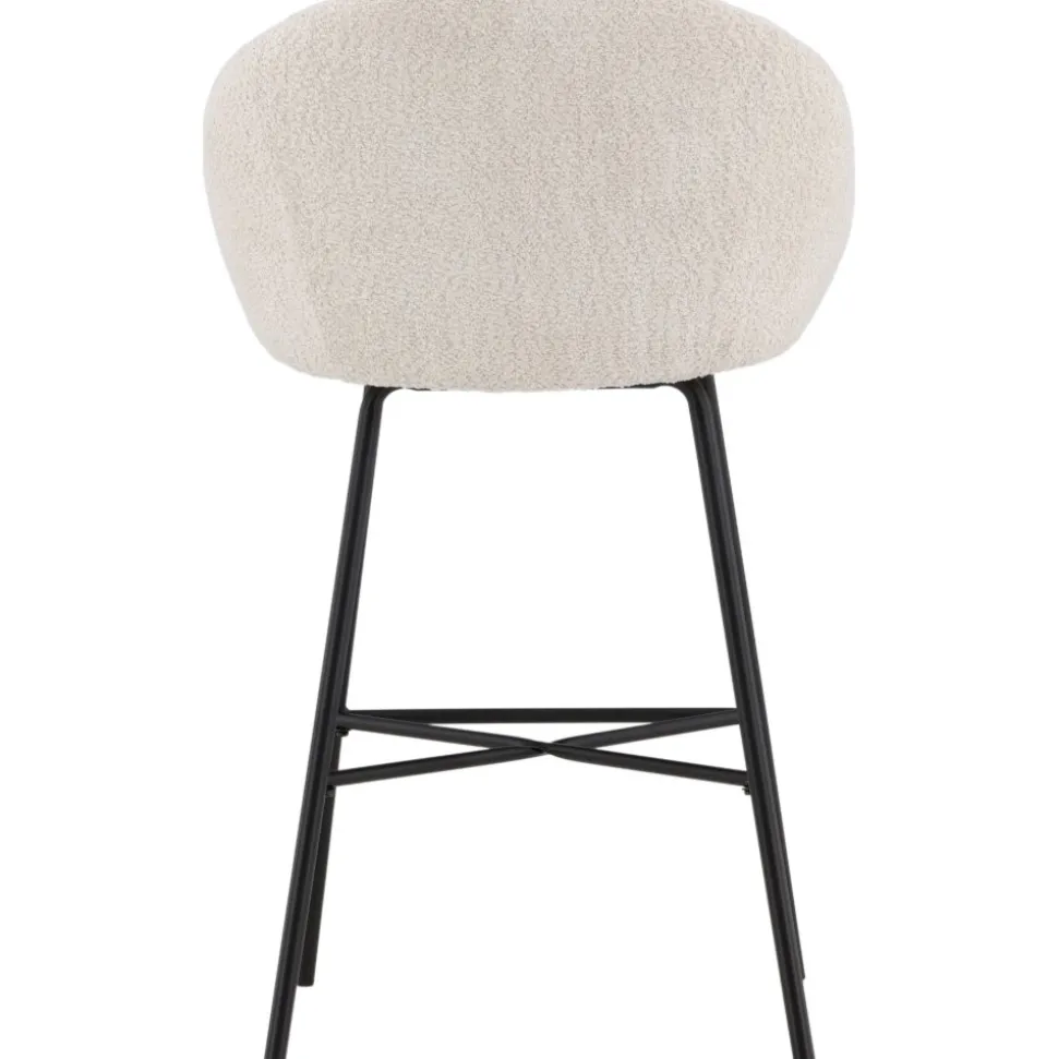 Velvet barstol - Vit