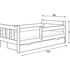 Vempo sängram 160x80 cm - Vit