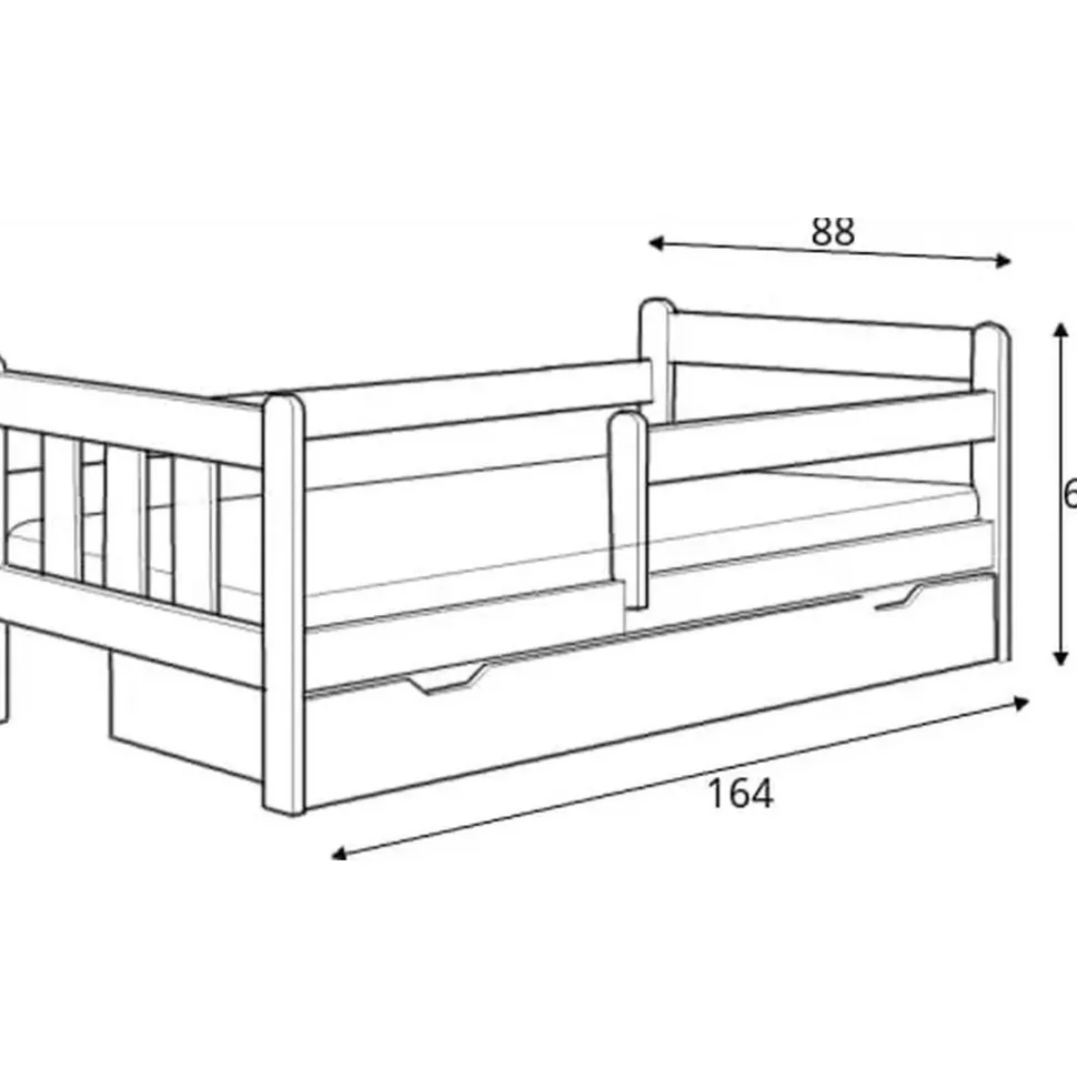 Vempo sängram 160x80 cm - Vit