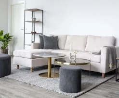 Venezia Soffbord 70 x 70 cm - Mässing/glas