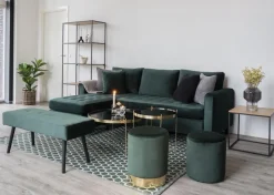 Venezia Soffbord 48 x 48 cm - Mässing/glas