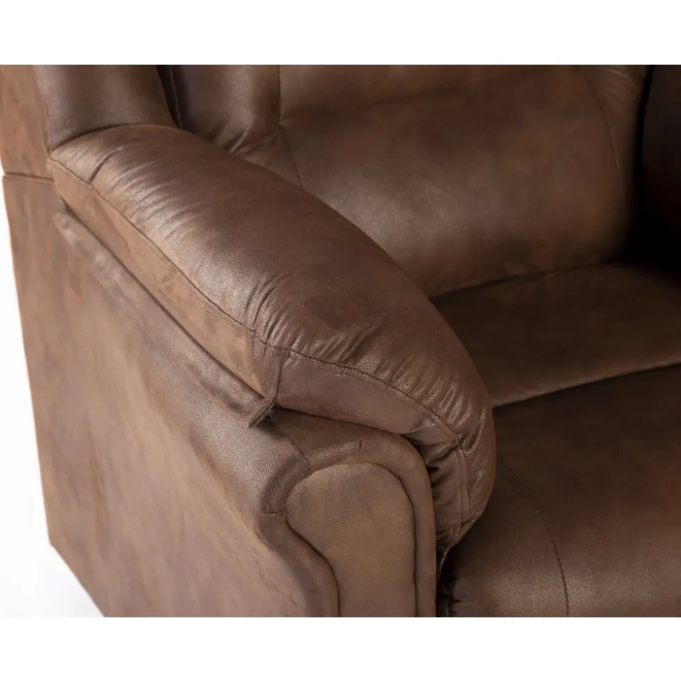 Vera fåtölj i brunt microfiber