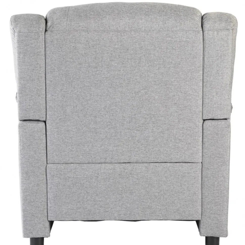 Vera fåtölj i grått tyg + Möbeltassar