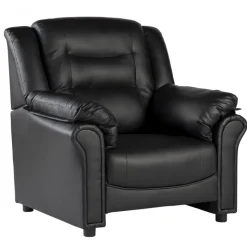 Vera fåtölj i svart PU + Möbelvård Läderrengöring