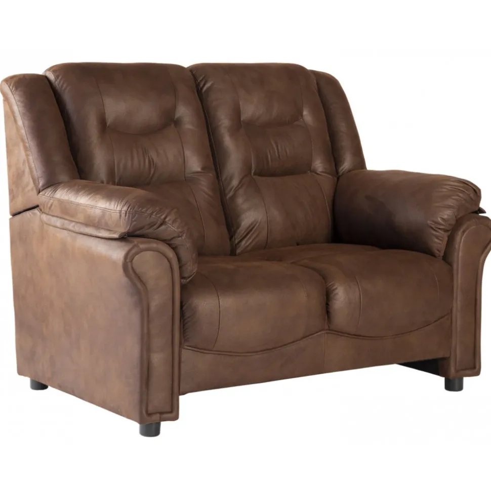 Vera 2-sits soffa i brunt microfiber + Textilrengöring för möbler