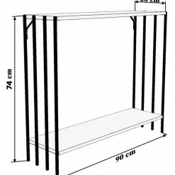 Verona avlastningsbord - Svart/furu