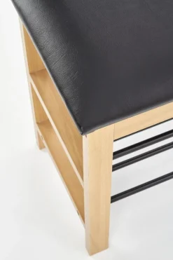 Veronika sittbänk med skoförvaring Svart (PU) / Trä