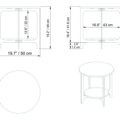Versy sidobord 50 x 49 cm - Guld/vit marmor