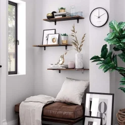 Vägghylla 2-pack brun