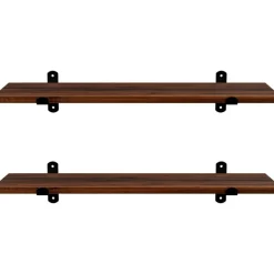 Vägghylla 2-pack brun