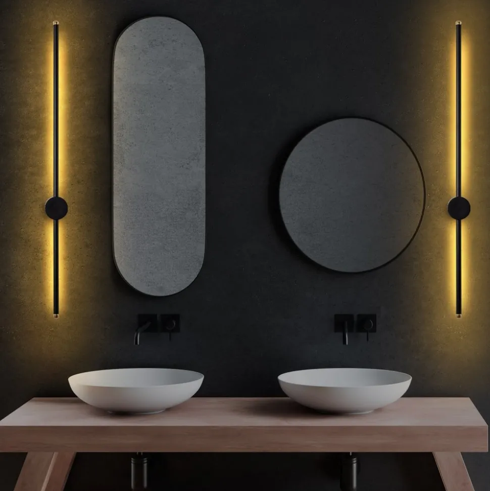 Vägglampa Glavo - Svart - 91 cm