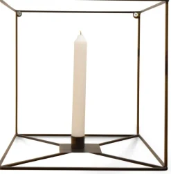 Väggljusstake kub - Svart