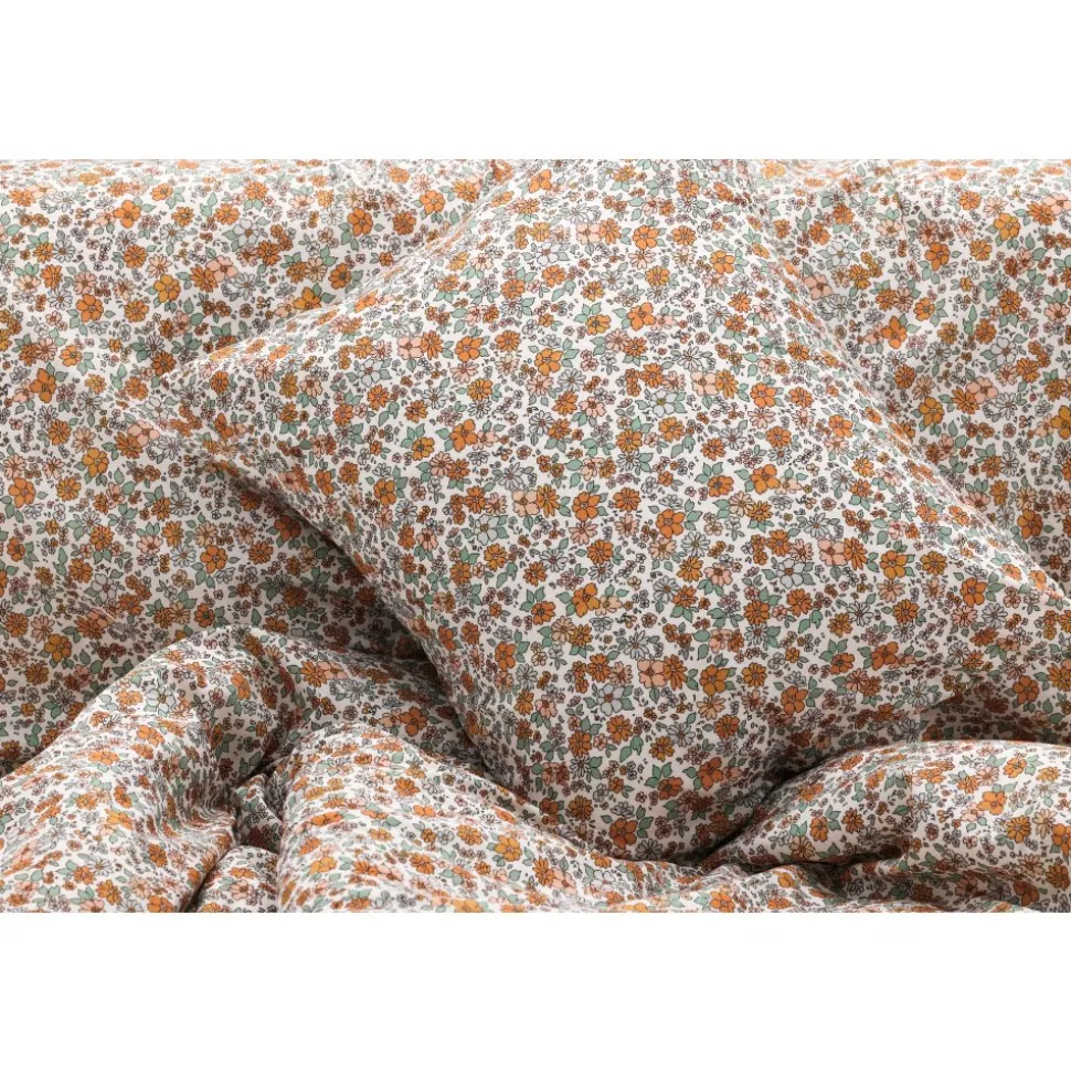 Vicky bäddset 200 x 150 cm - Brun/orange/grön/vit