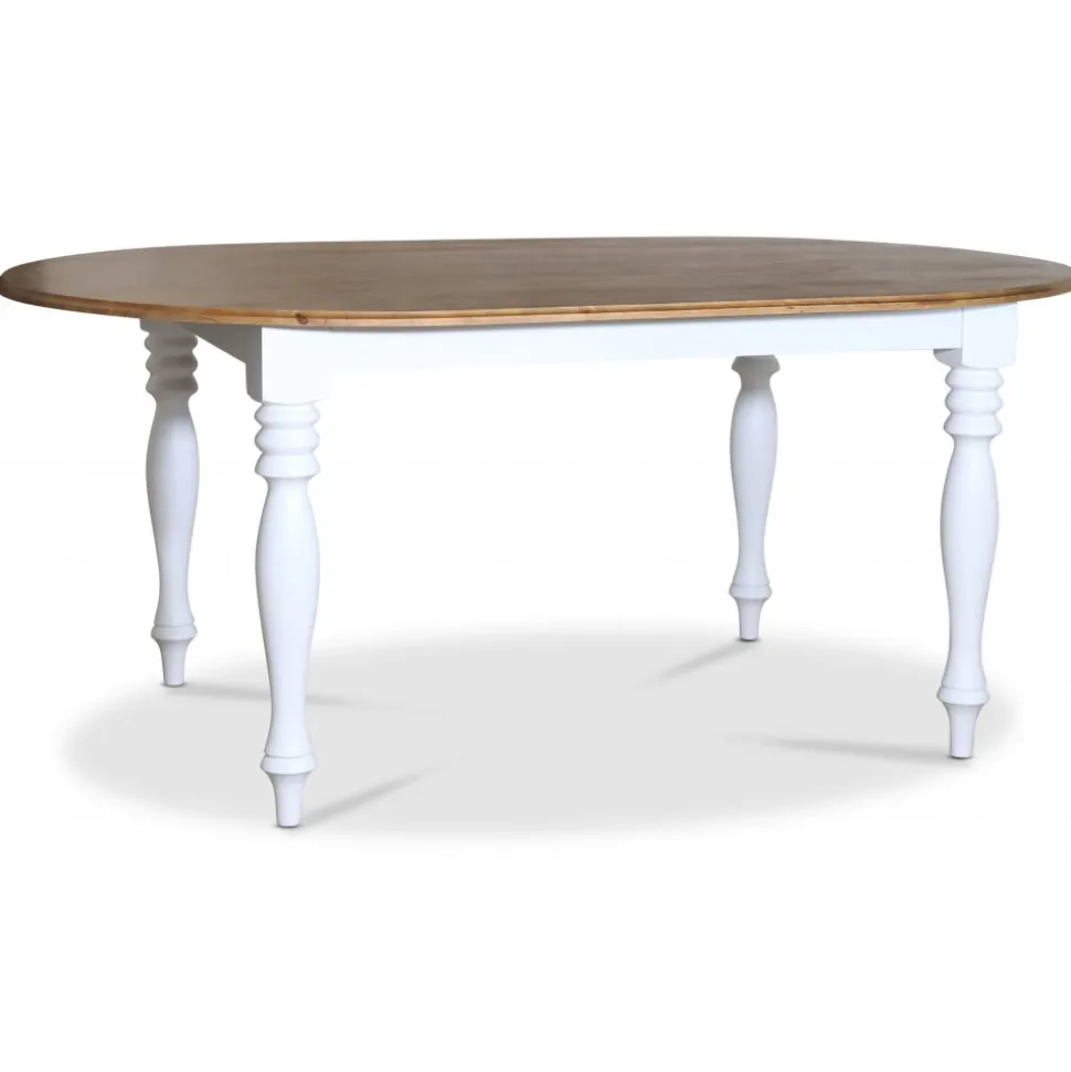 Victoria matgrupp, ovalt matbord 178 x 110 cm med 4 st Tuva stolar - Vit/Brunbets