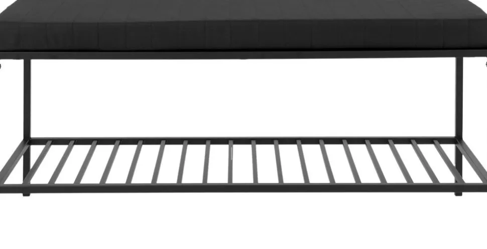 Vilda bänk med hyllplan - Svart
