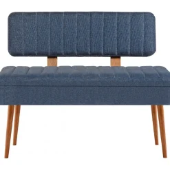 Vina sittbänk med ryggstöd - Furu/mörkblå