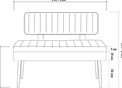 Vina sittbänk med ryggstöd - Furu/mörkblå