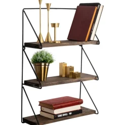 Viola vägghylla - Svart/valnöt