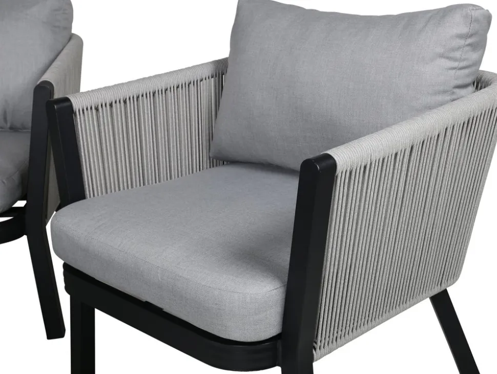 Virya soffgrupp - Svart/Grå + Textilskydd för utemöbler