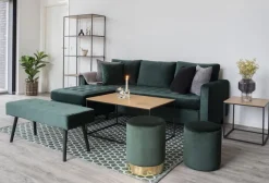 Vita Sidobord 45 x 45 cm - Svart/ek imitation