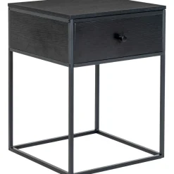 Vita sängbord - Svart