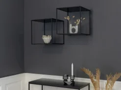 Vita Vägghylla - Svart - 36x36x36