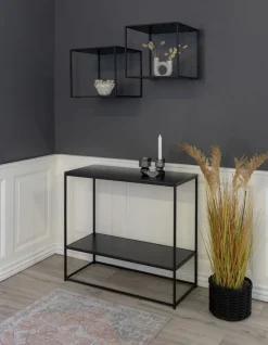 Vita Vägghylla - Svart - 36x36x36