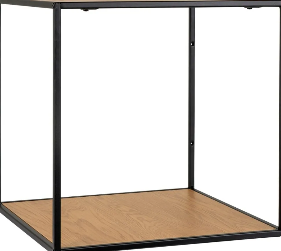 Vita Vägghylla - Svart/ek imitation - 36x36x36