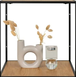 Vita Vägghylla - Svart/ek imitation - 36x36x36