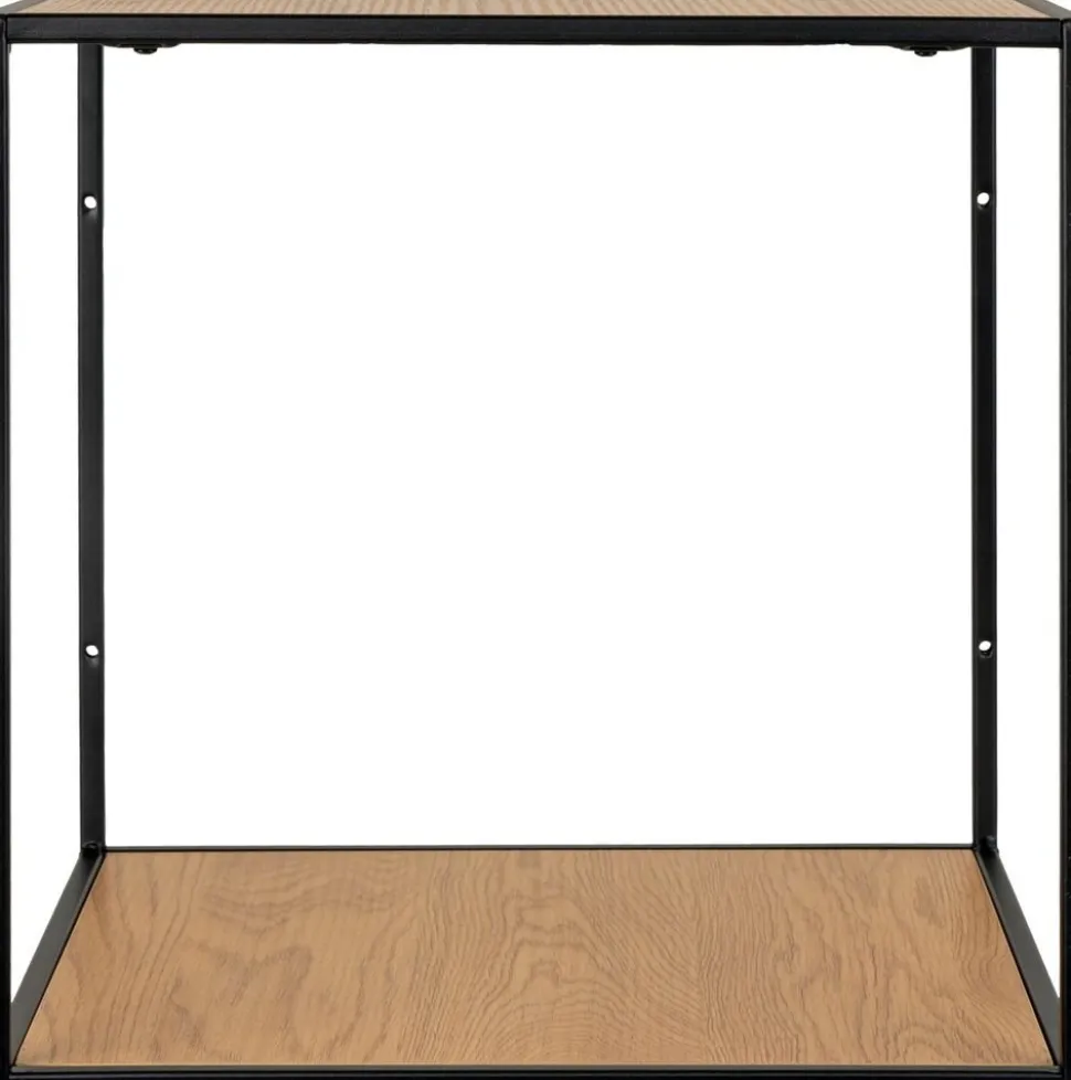 Vita Vägghylla - Svart/ek imitation - 36x36x36